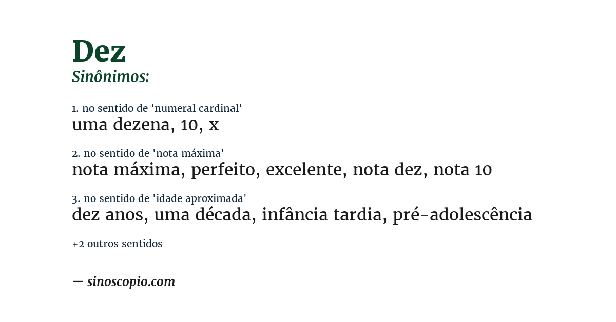 Sinônimo de dez