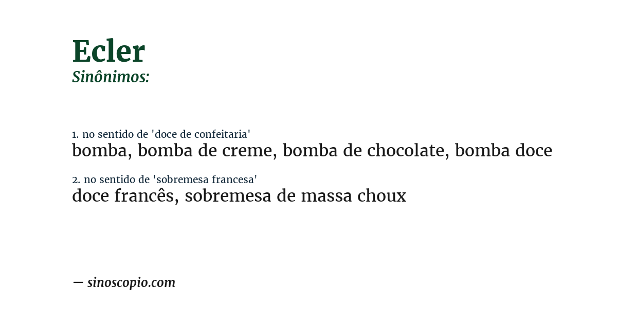 Sinônimo de ecler