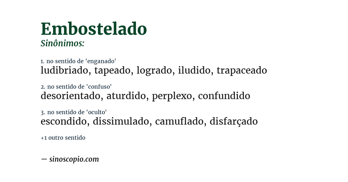 Sinônimo de embostelado