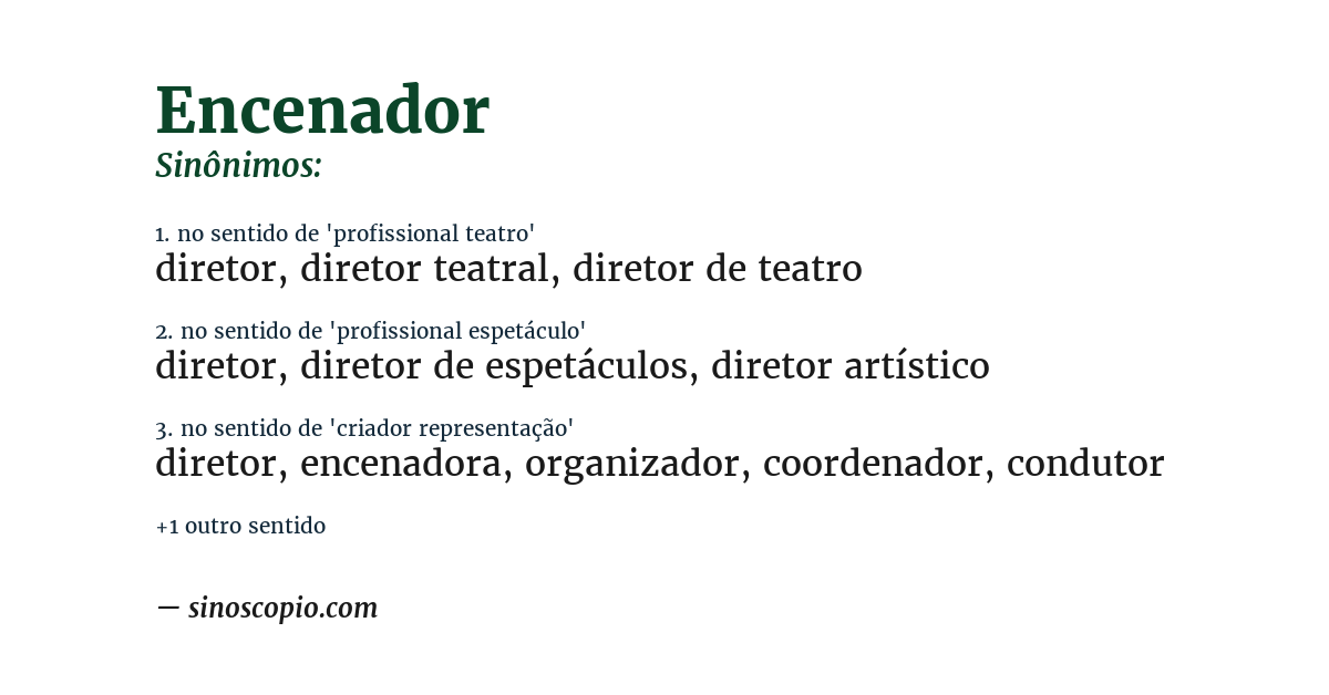 Sinônimo de encenador