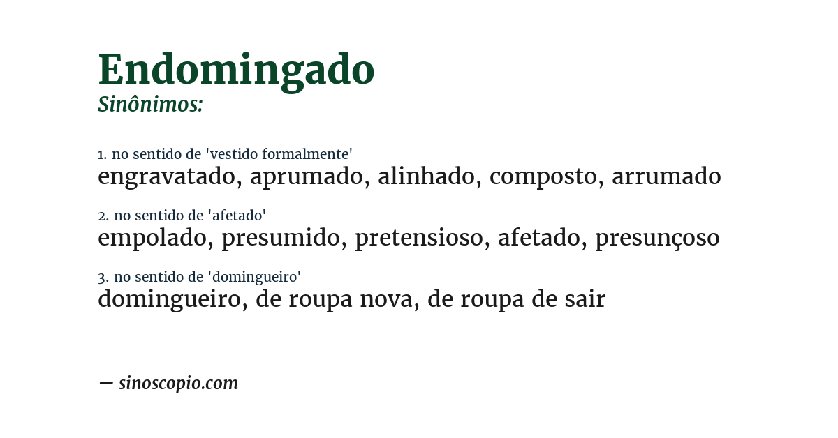 Sinônimo de endomingado