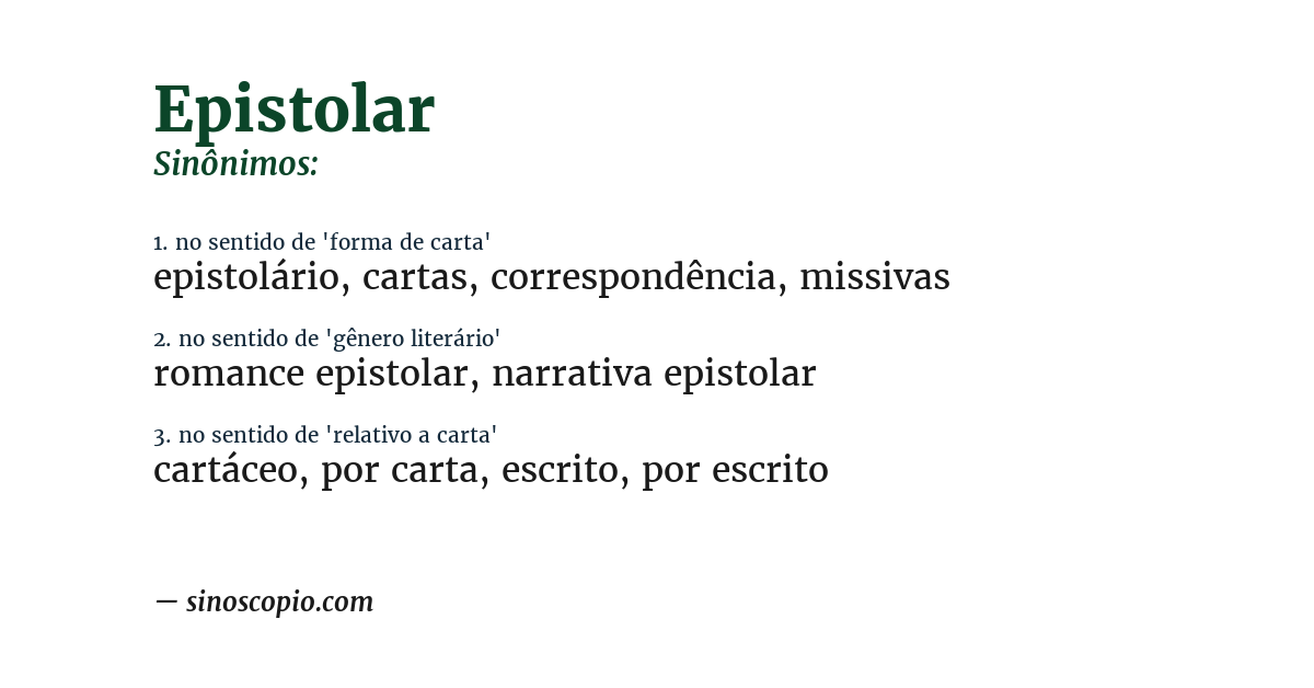 Sinônimo de epistolar