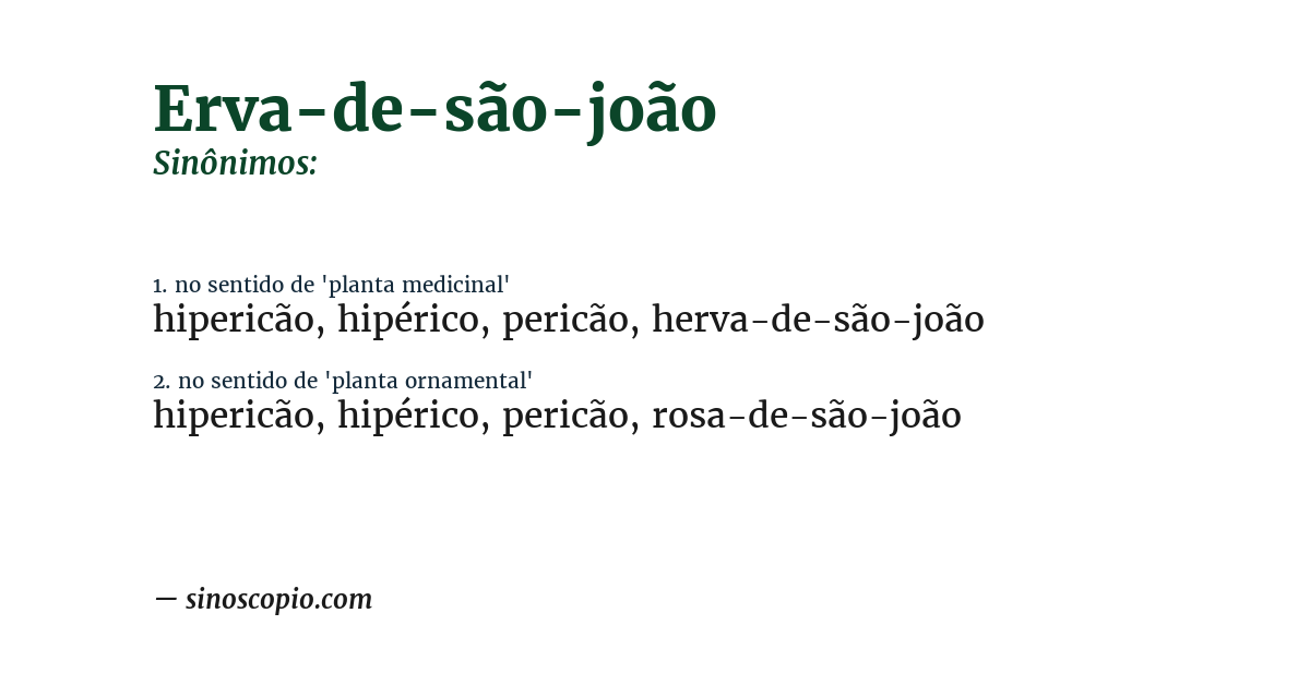 Sinônimo de erva-de-são-joão