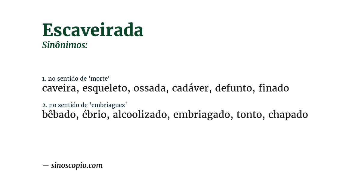 Sinônimo de escaveirada