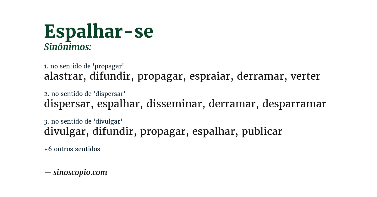 Sinônimo de espalhar-se