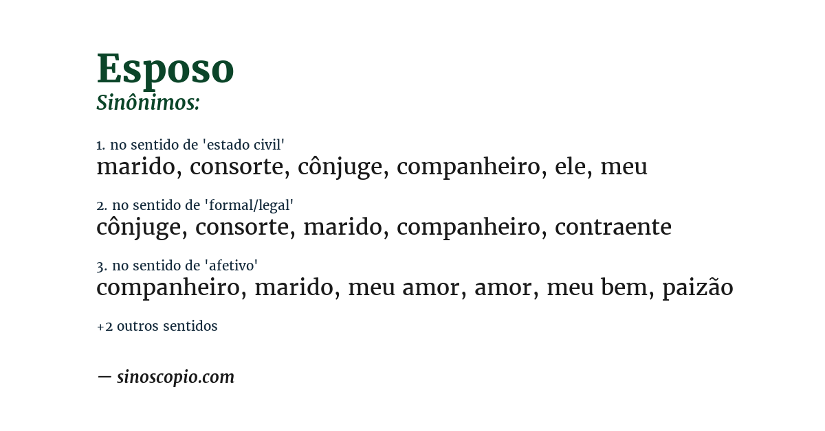 Sinônimo de esposo