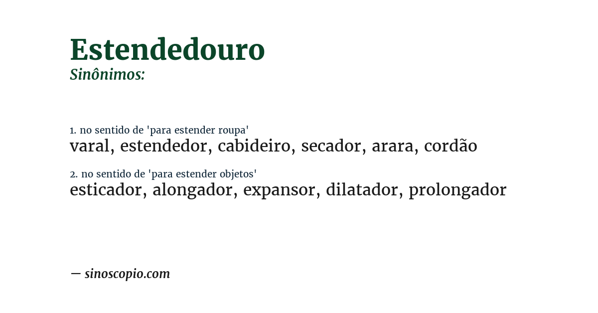 Sinônimo de estendedouro