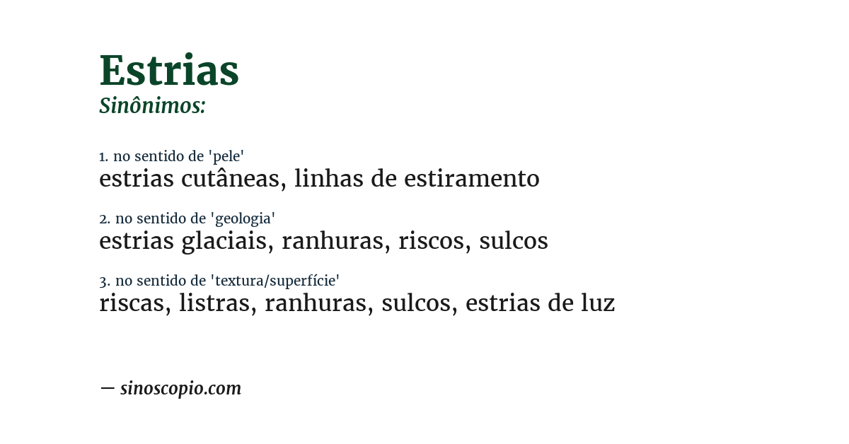Sinônimo de estrias