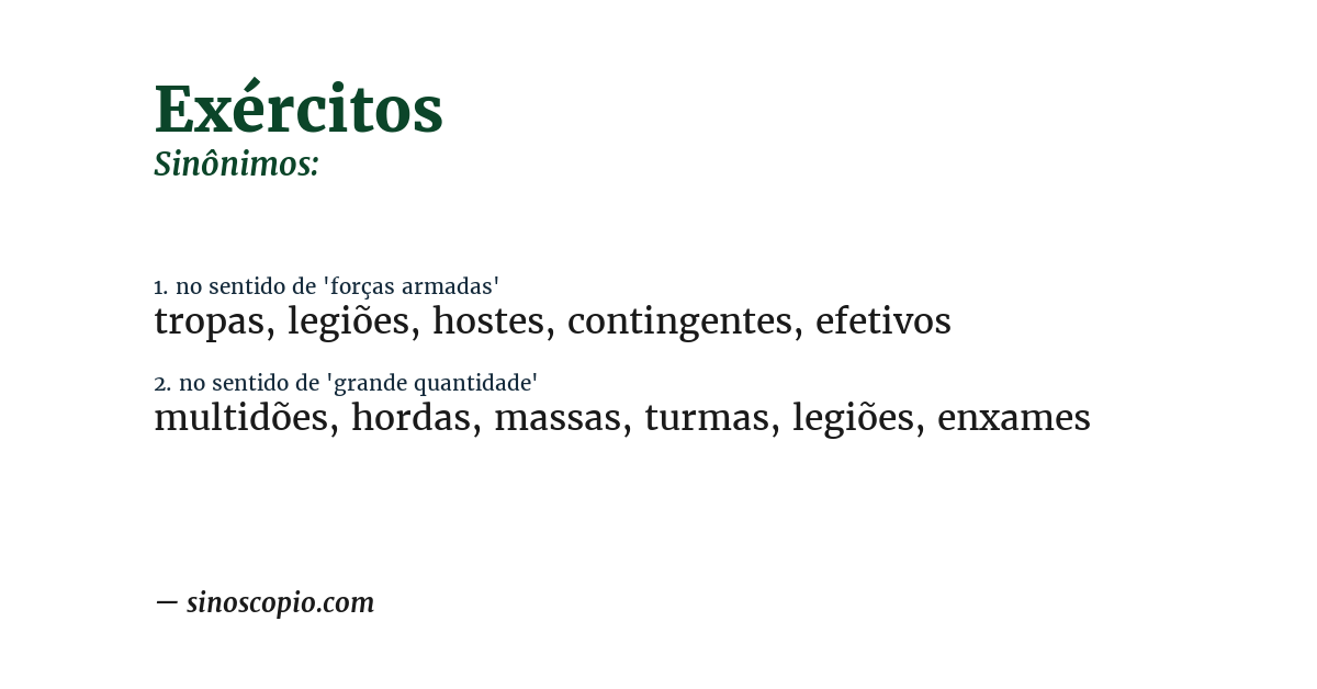 Sinônimo de exércitos