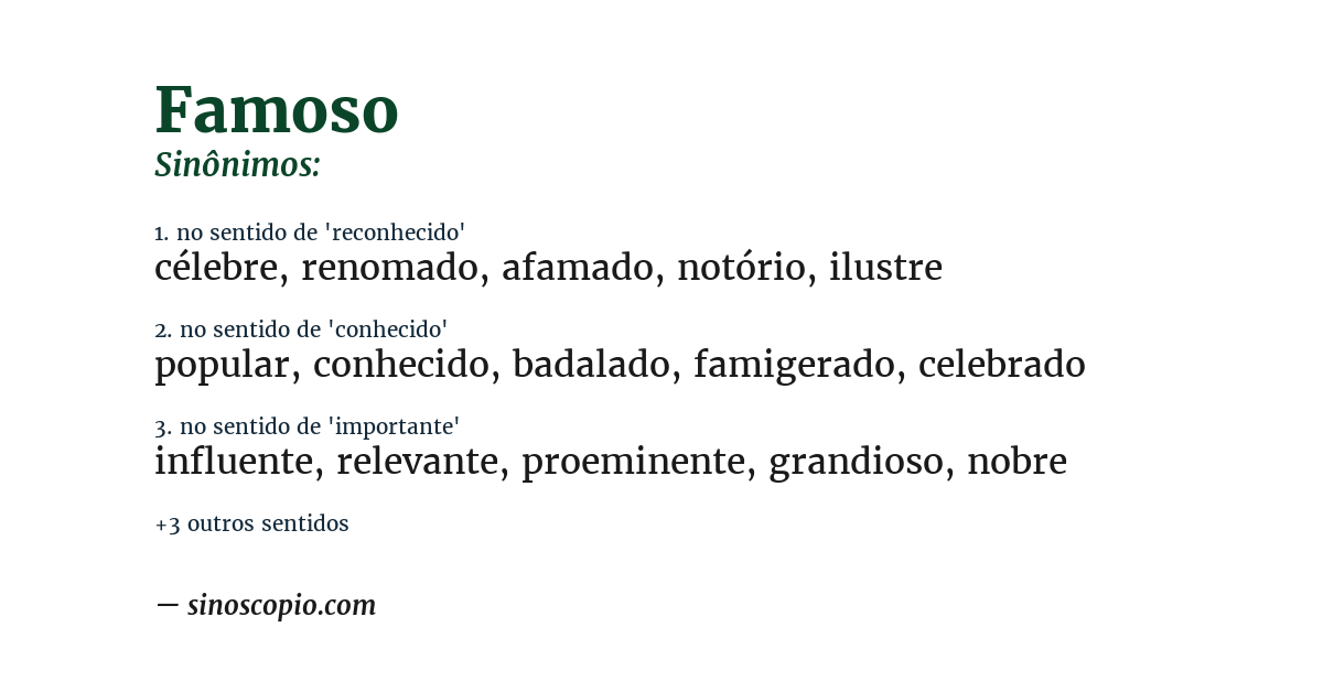 Sinônimo de famoso