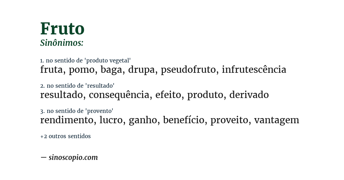 Sinônimo de fruto