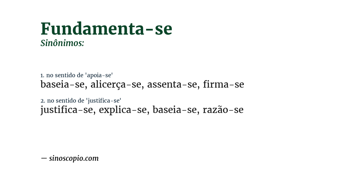 Sinônimo de fundamenta-se