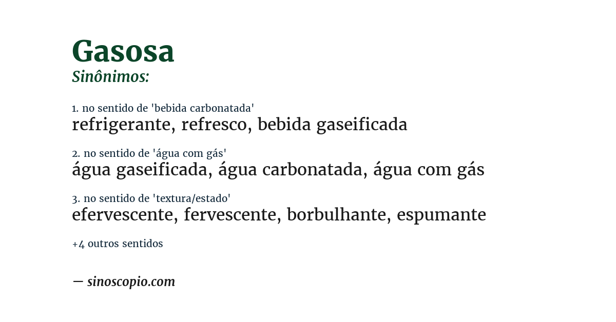 Sinônimo de gasosa
