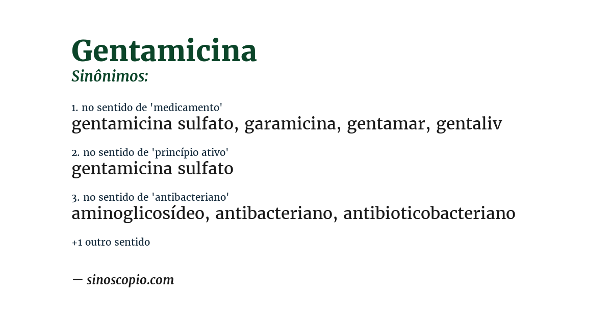 Sinônimo de gentamicina