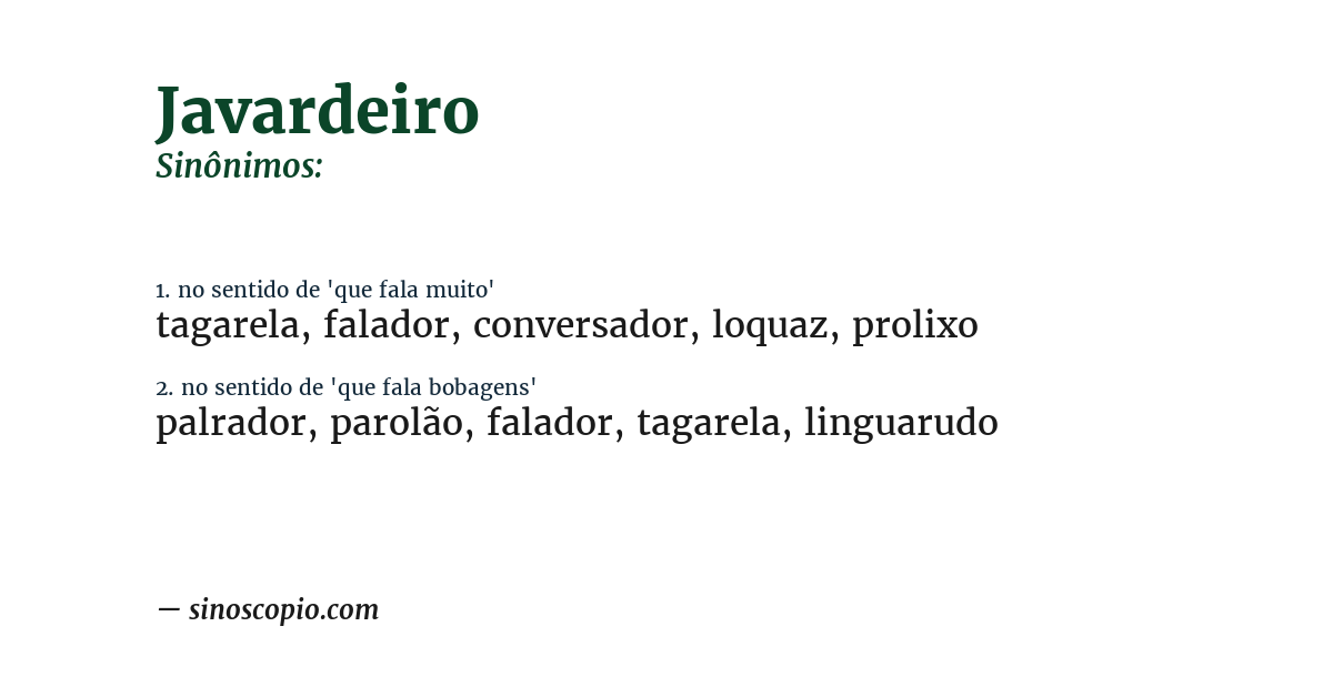 Sinônimo de javardeiro