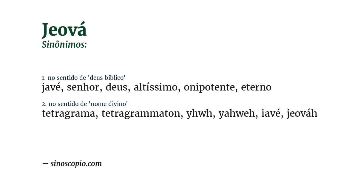 Sinônimo de jeová