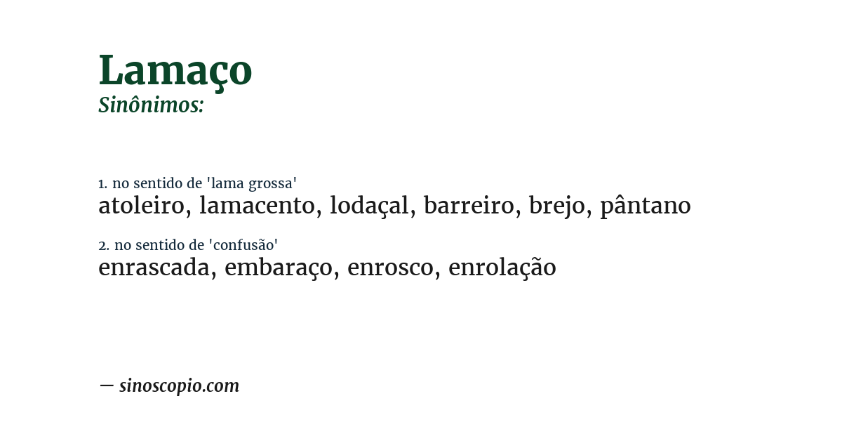Sinônimo de lamaço