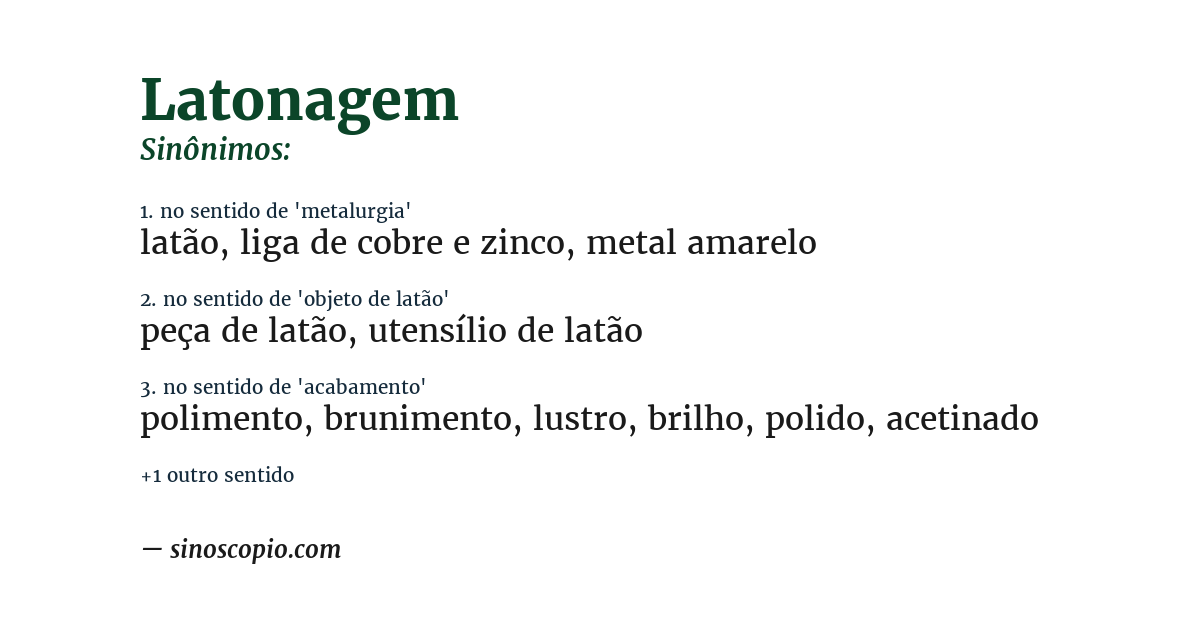 Sinônimo de latonagem