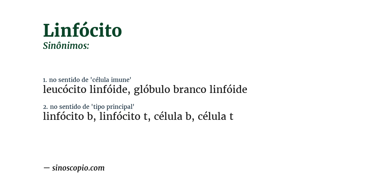 Sinônimo de linfócito