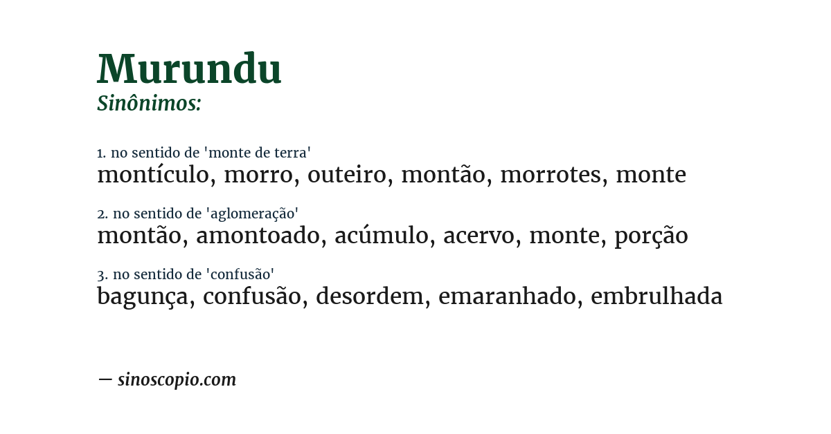 Sinônimo de murundu