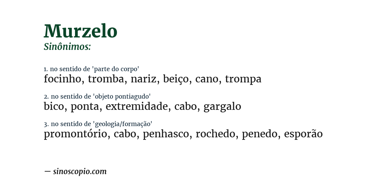 Sinônimo de murzelo