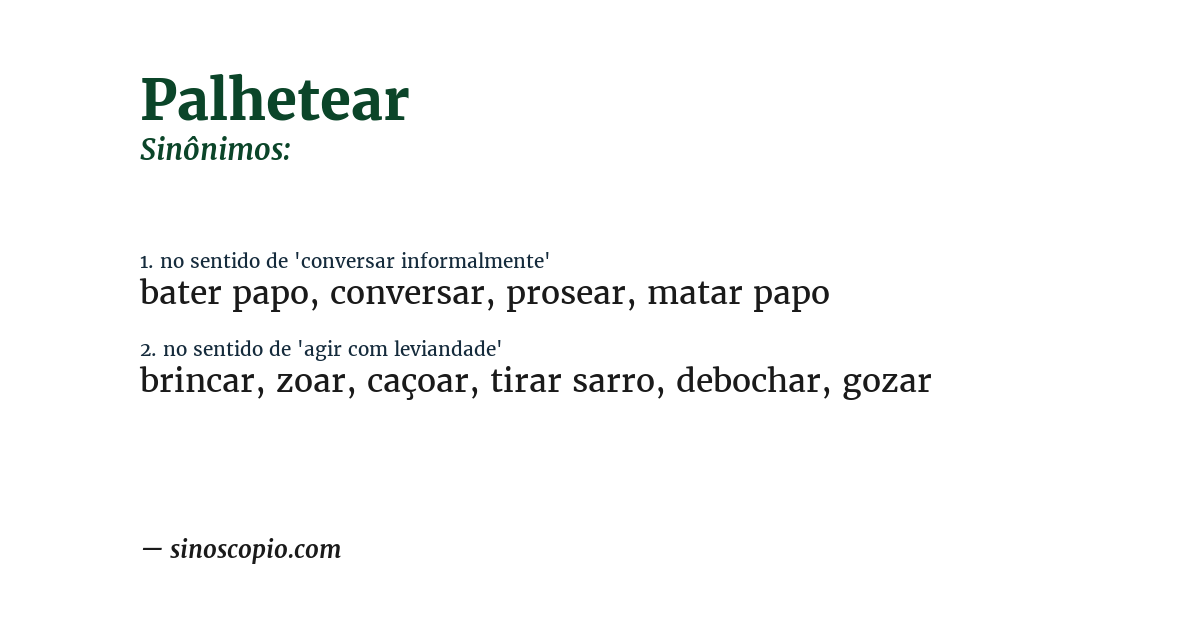 Sinônimo de palhetear