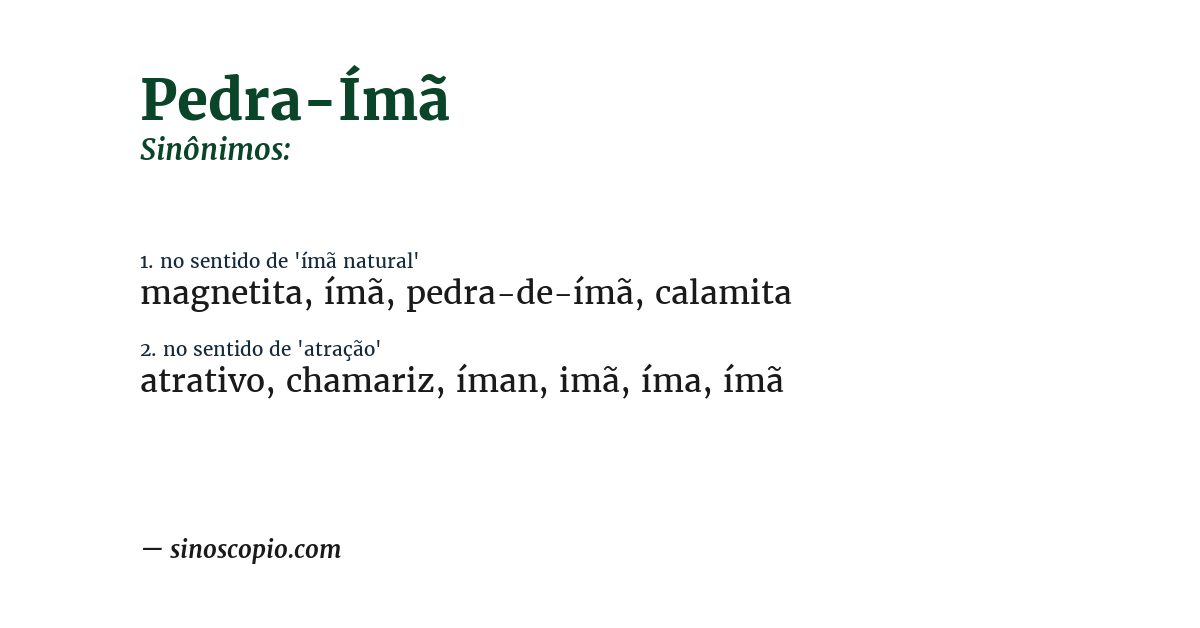 Sinônimo de pedra-ímã