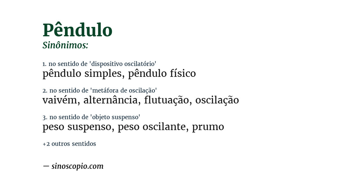 Sinônimo de pêndulo