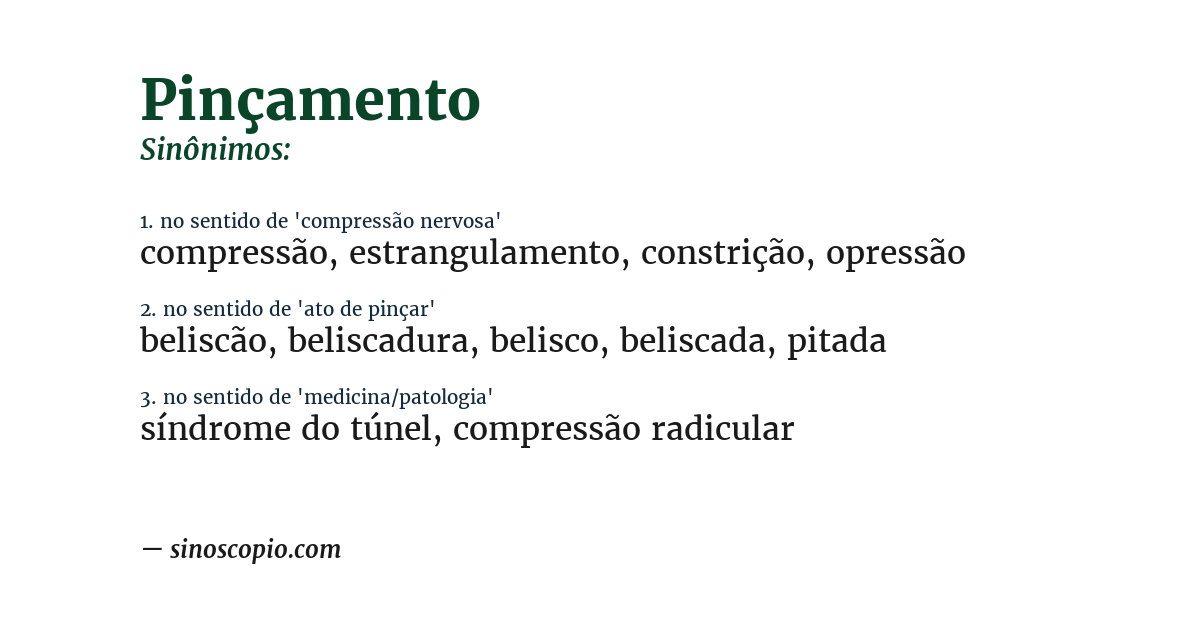 Sinônimo de pinçamento