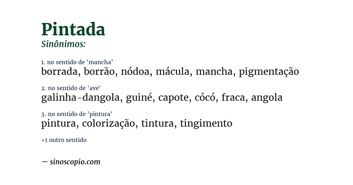 Sinônimo de pintada