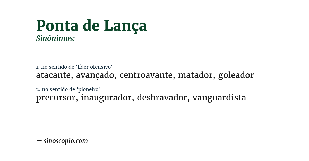 Sinônimo de ponta de lança
