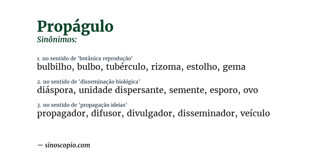 Sinônimo de propágulo