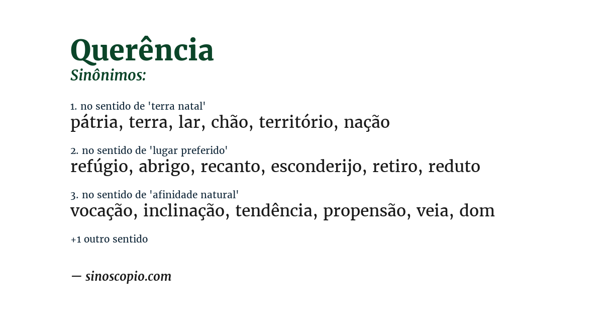 Sinônimo de querência