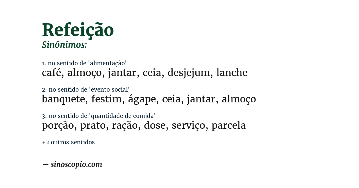 Sinônimo de refeição