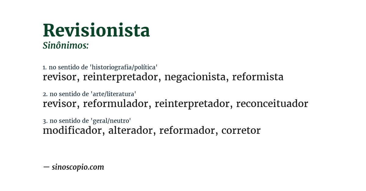 Sinônimo de revisionista