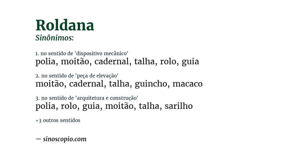 Sinônimo de roldana