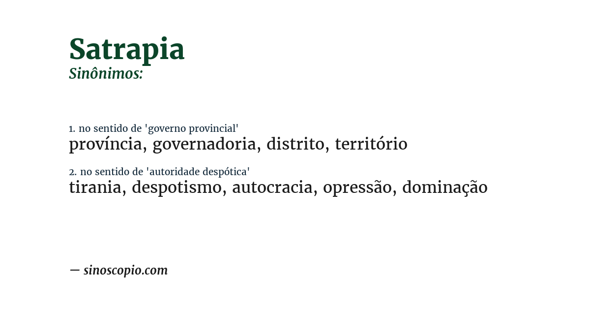 Sinônimo de satrapia