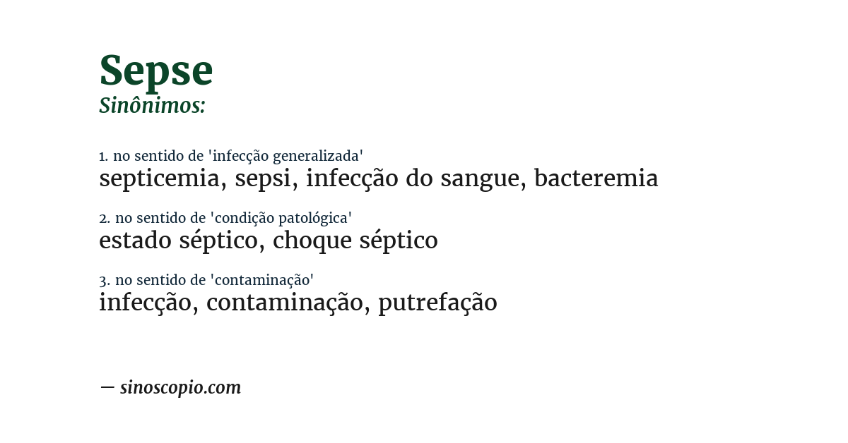 Sinônimo de sepse