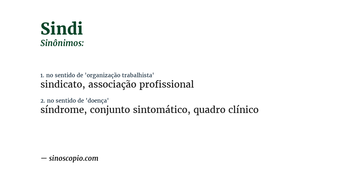 Sinônimo de sindi