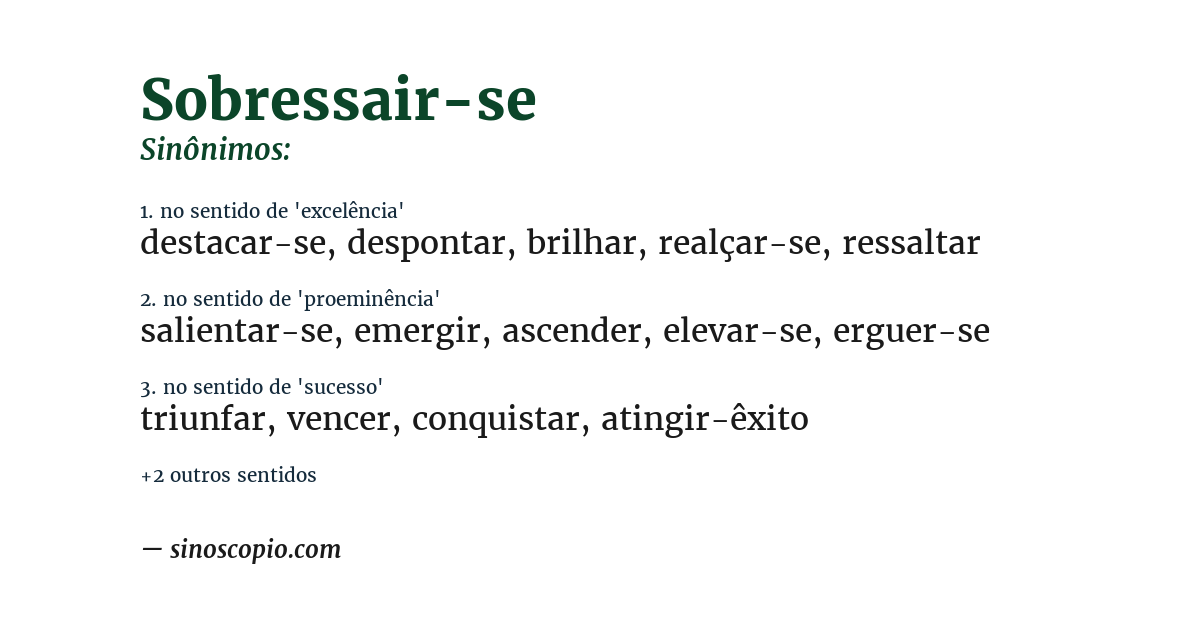 Sinônimo de sobressair-se