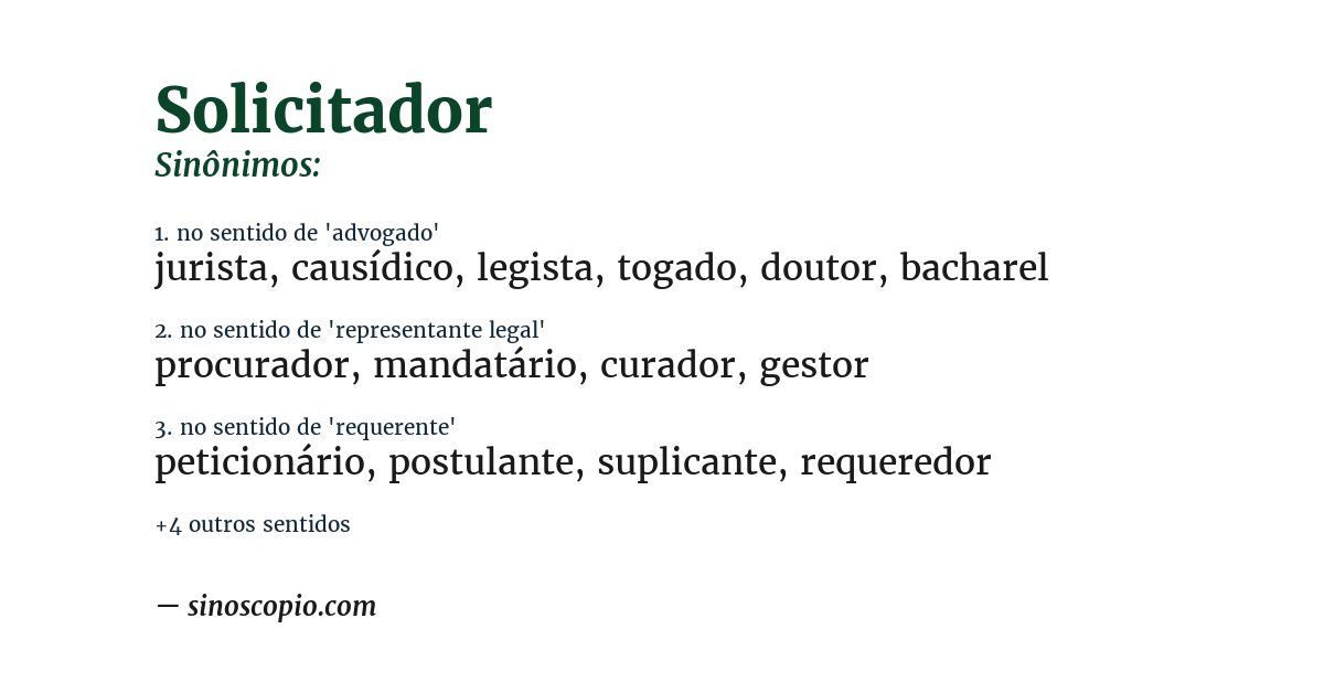 Sinônimo de solicitador