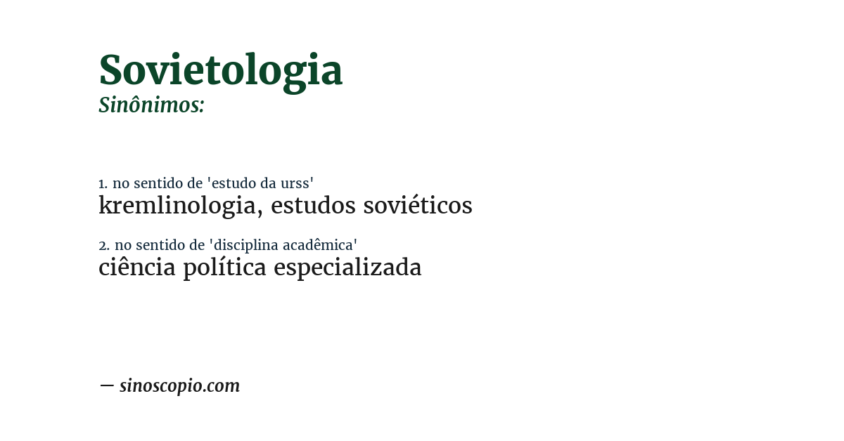 Sinônimo de sovietologia