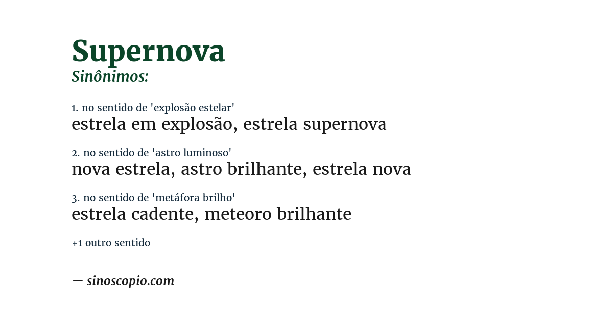 Sinônimo de supernova