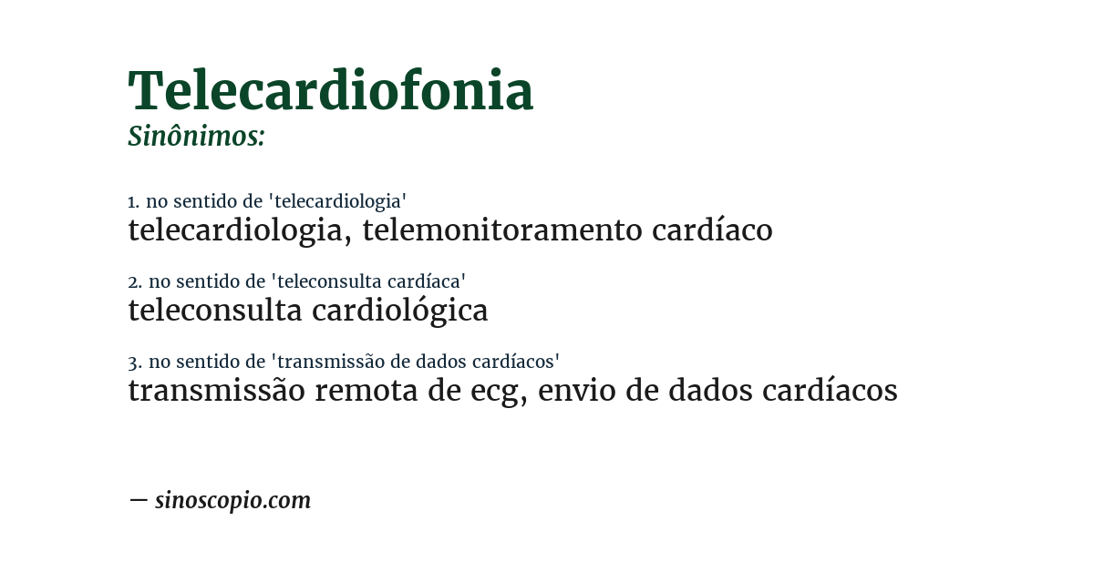 Sinônimo de telecardiofonia