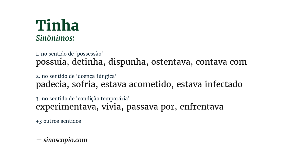 Sinônimo de tinha
