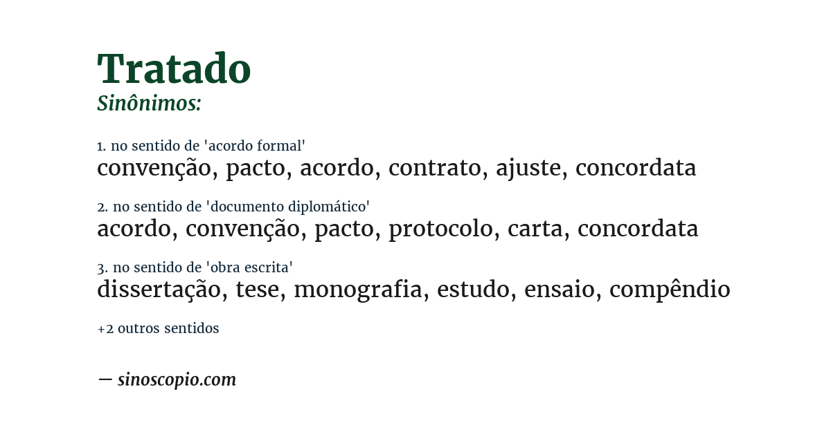 Sinônimo de tratado