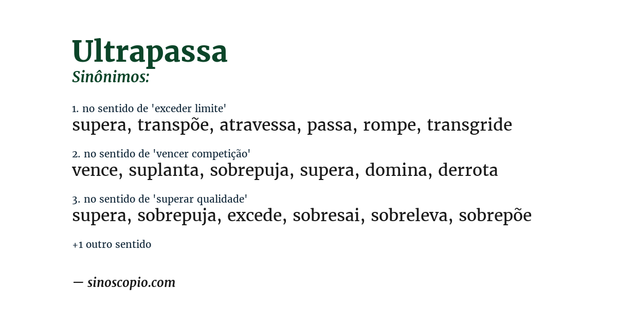 Sinônimo de ultrapassa