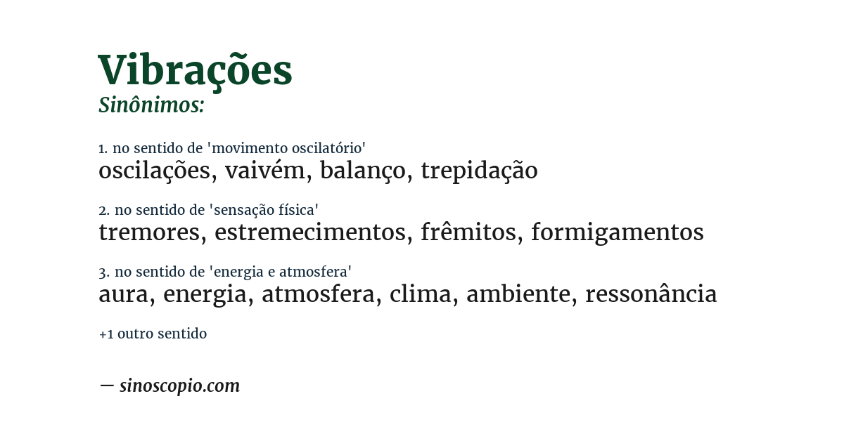 Sinônimo de vibrações