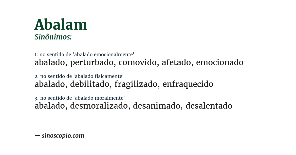 Sinônimo de abalam