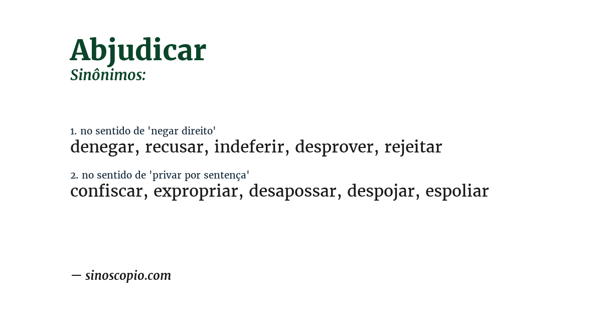 Sinônimo de abjudicar